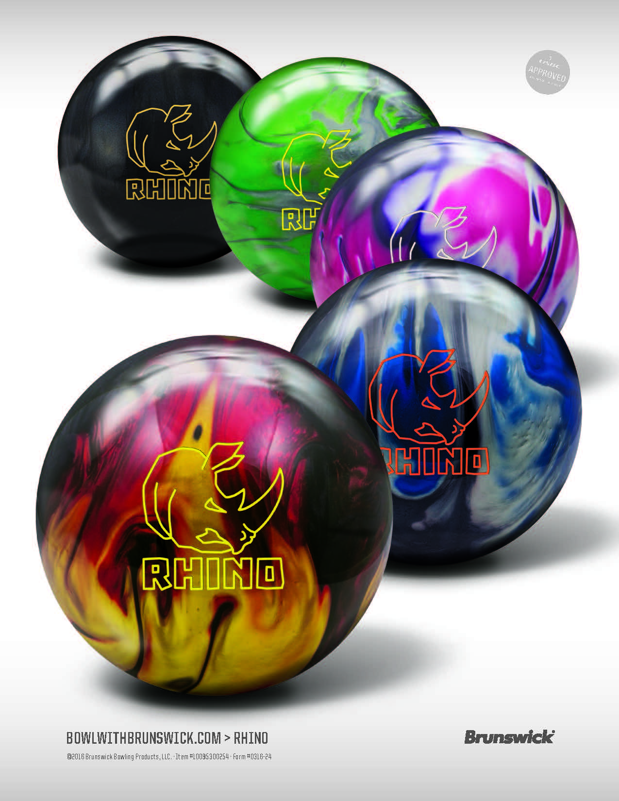 Brunswick ick Rhino Reactive Bowling Ball Green/Silver Perfect For the