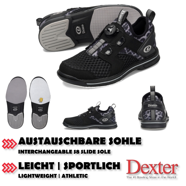 Dexter – DexLite Pro BoA - Bowlingschuhe - Schwarz/Leoprint (RH)