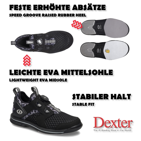 Dexter – DexLite Pro BoA - Bowlingschuhe - Schwarz/Leoprint (RH)