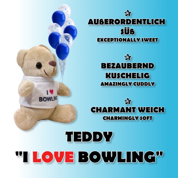 I Love Bowling - Teddybär - Anhänger