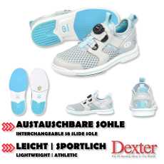 Dexter – DexLite Pro BoA - Bowlingschuhe - Hellgrau/Blau (RH)