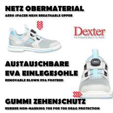 Dexter – DexLite Pro BoA - Bowlingschuhe - Hellgrau/Blau (RH)