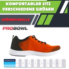 Pro Bowl – Taktika - Bowlingschuhe - Schwarz/Orange