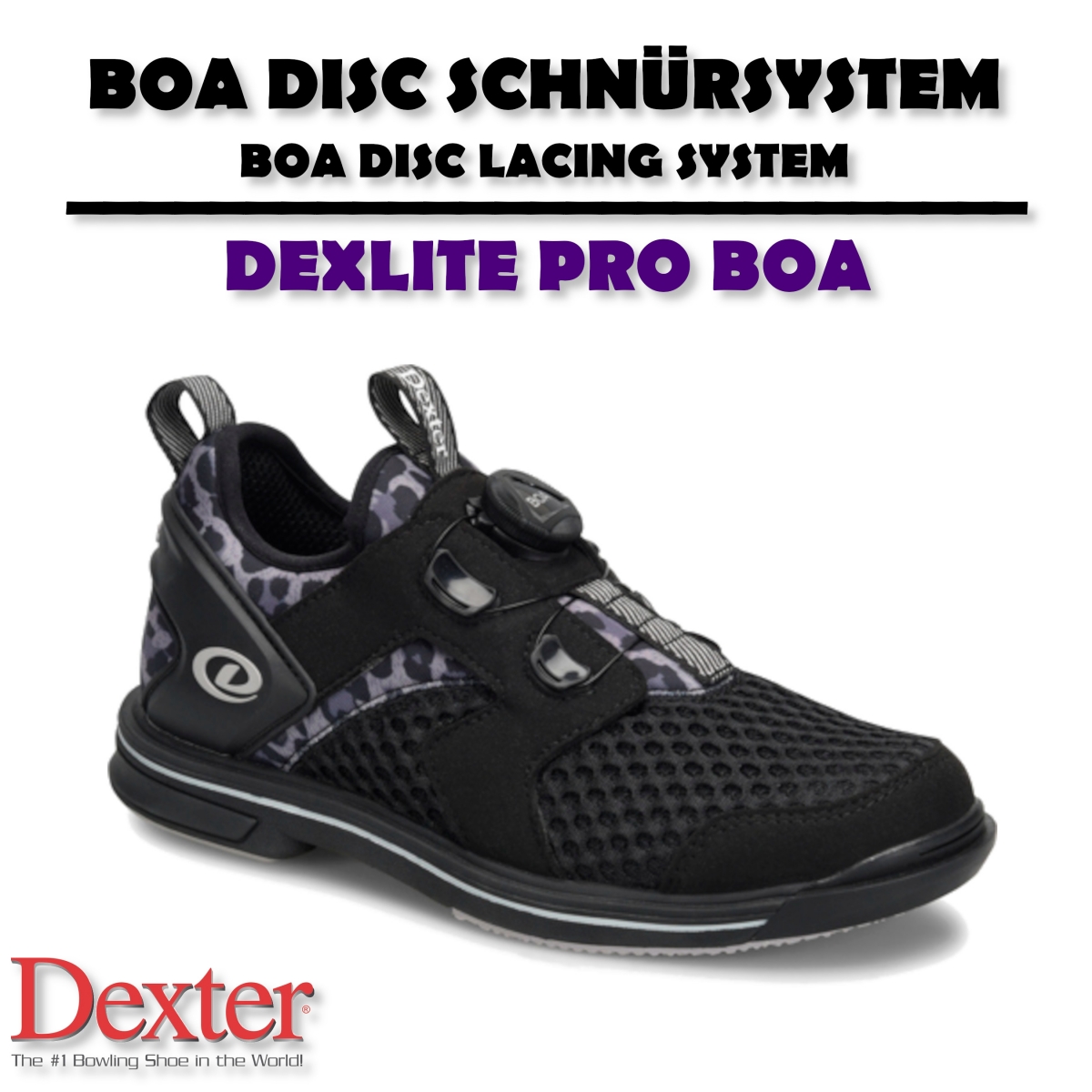 Dexter Pro Boa Schwarz/Grau Leopard