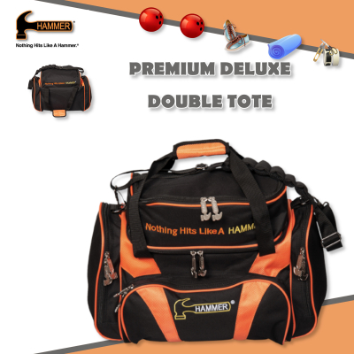 Premium Deluxe - Double Tote - Schwarz/Orange